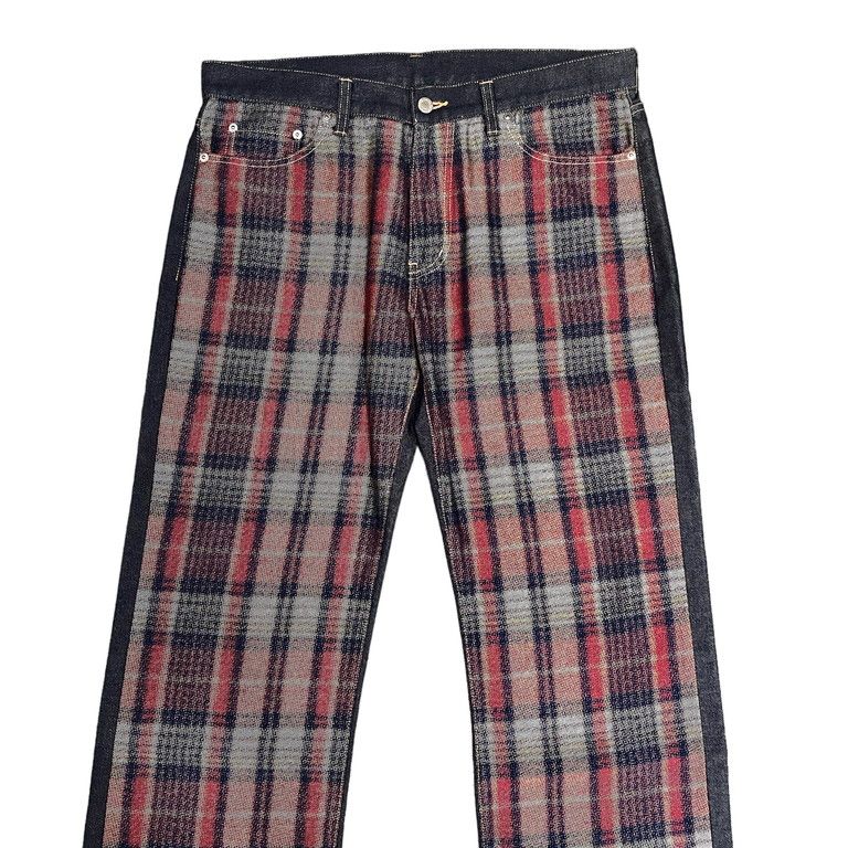 COMME des GARCONS HOMME 02SS チェック切替デニムパンツ - メルカリ