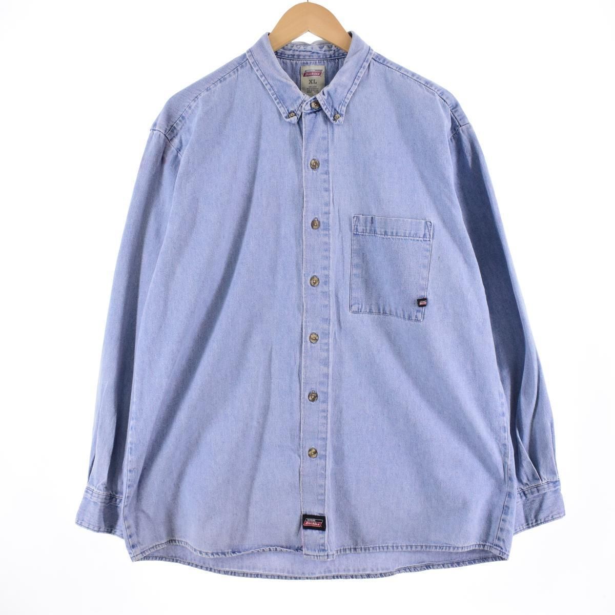 古着 ディッキーズ Dickies 長袖 ボタンダウンデニムシャツ メンズXL/eaa316447