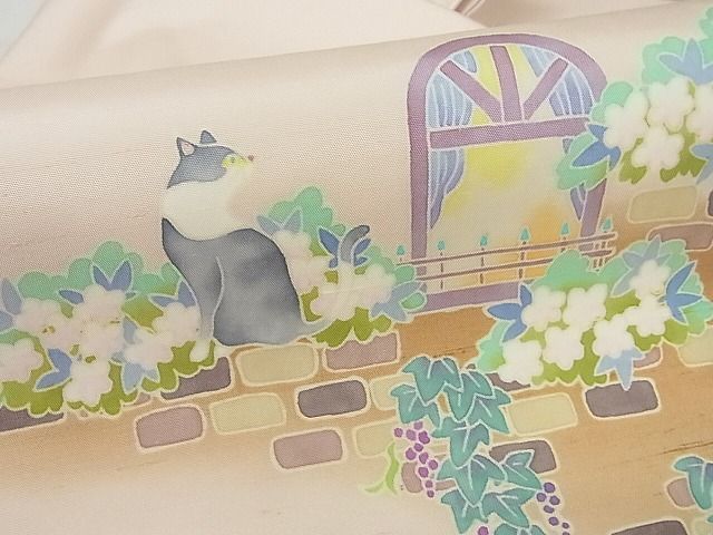 平和屋本店□極上 加賀友禅 佐藤賢一 九寸名古屋帯 加賀白山紬 散歩日