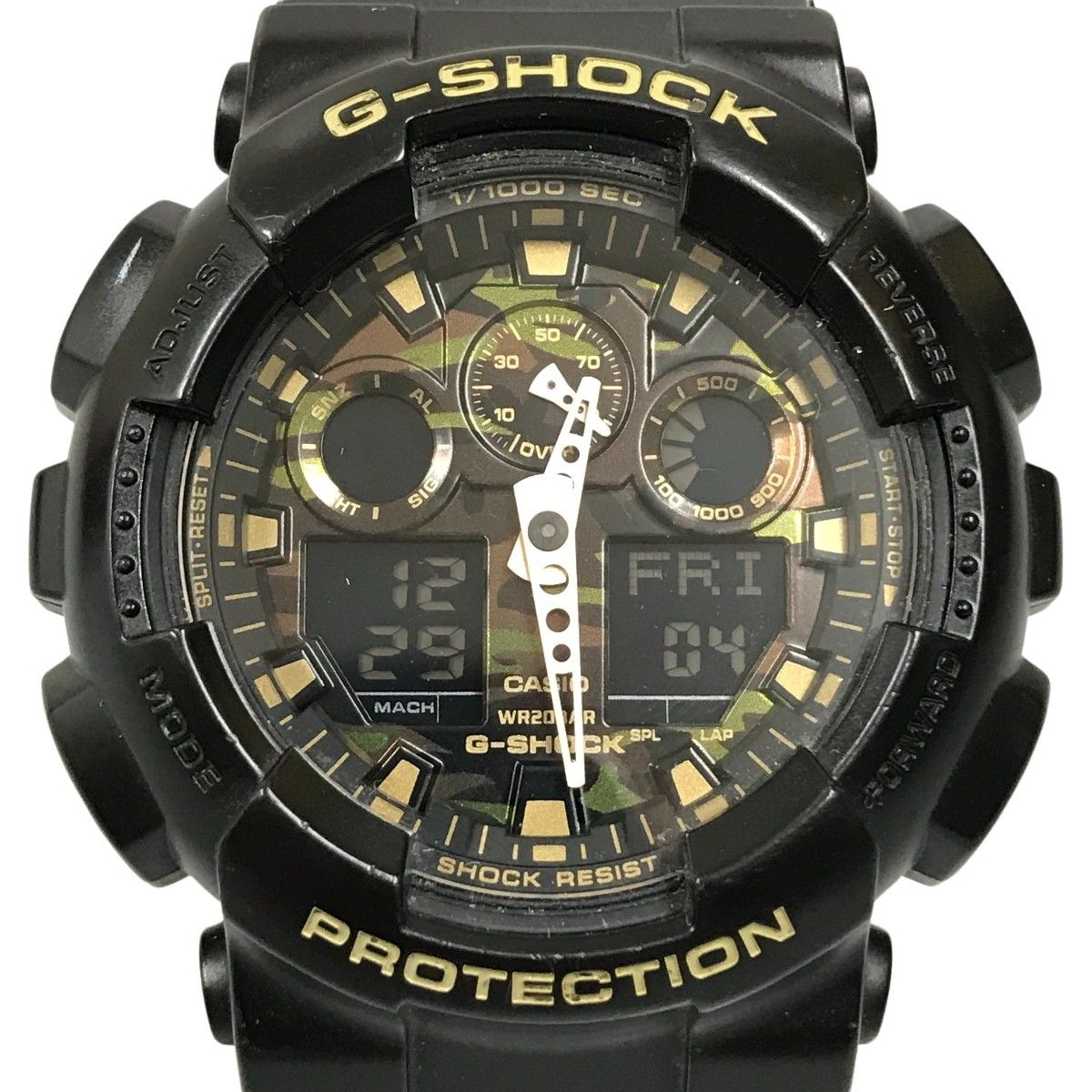 CASIO カシオ 腕時計 G-SHOCK デジアナ クォーツ 文字盤カモフラージュ柄 本体のみ GA-100CF-1A9JF - 腕時計(クォーツ)