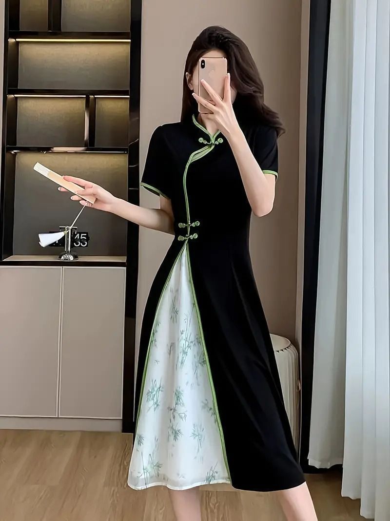 ワンピース チャイナ服 民族衣装風 レディース ロング チャイナドレス