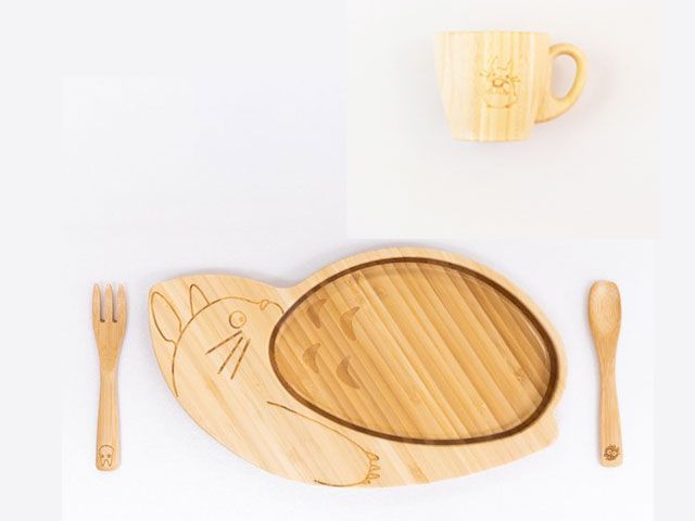 竹食器 大トトロふろしきプレートセット＆マグカップセット FUNFAM 日本製