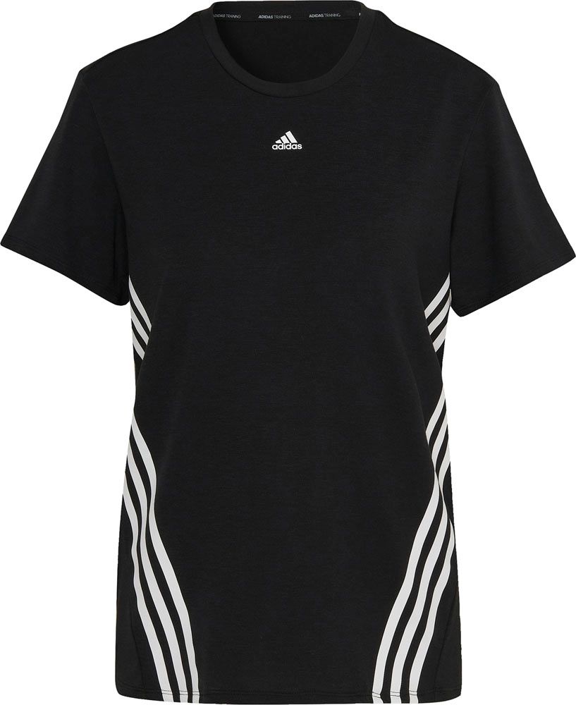 アディダス adidas トレイン アイコンズ スリーストライプス 半袖Tシャツ レディース 半袖シャツ 半袖Tシャツ  CA028 HK6975 BLACK/WHITE
