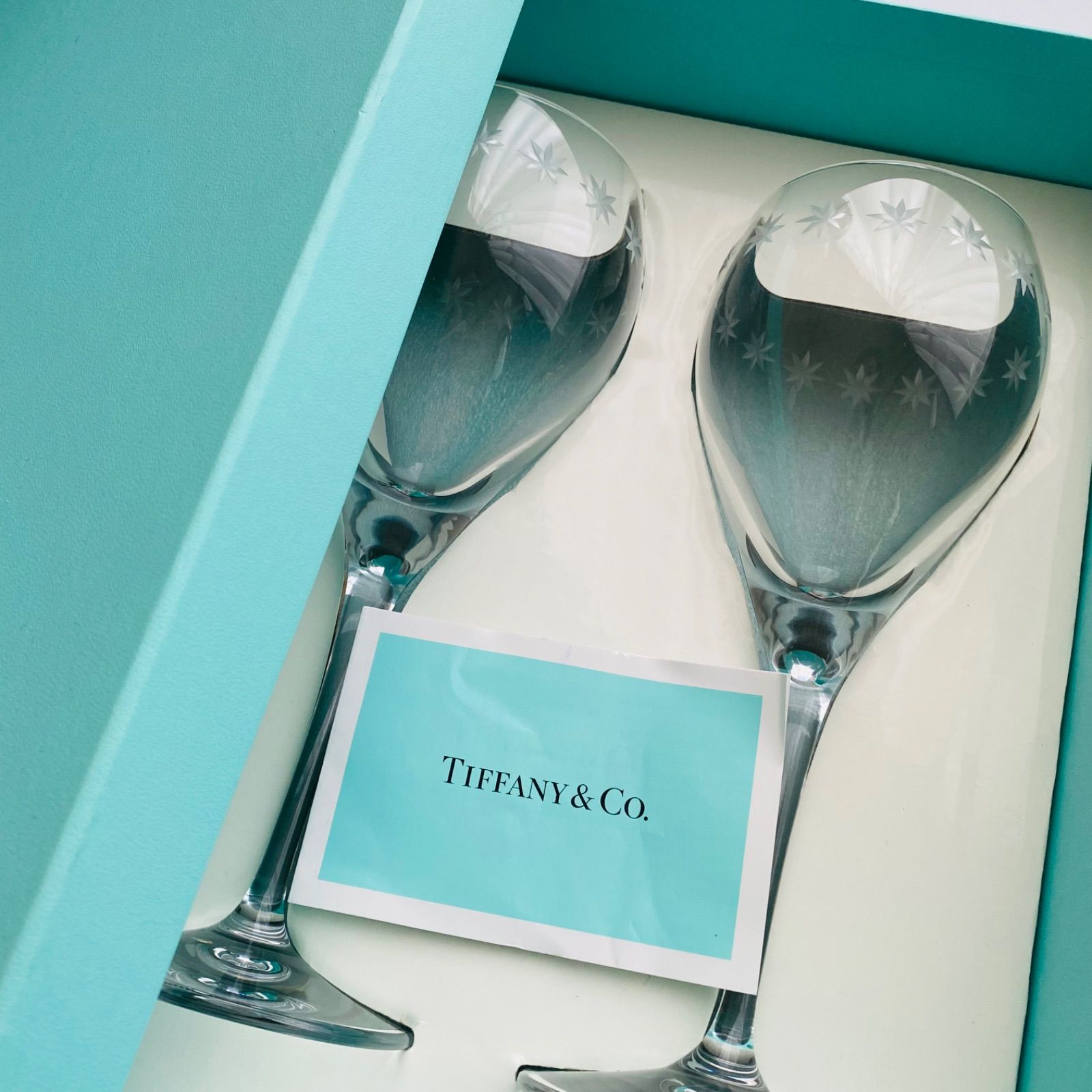 未使用品 Tiffany&Co. ティファニー ルミナス ワイングラス 2客セット