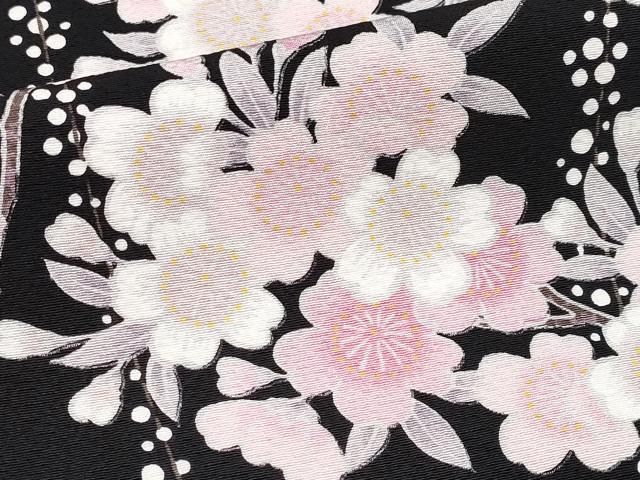平和屋本店■極上　小紋　枝桜　黒地　逸品　CYAA2195s5 平和屋本店□極上 小紋 枝桜 黒地 逸品 CYAA2195s5 - メルカリ