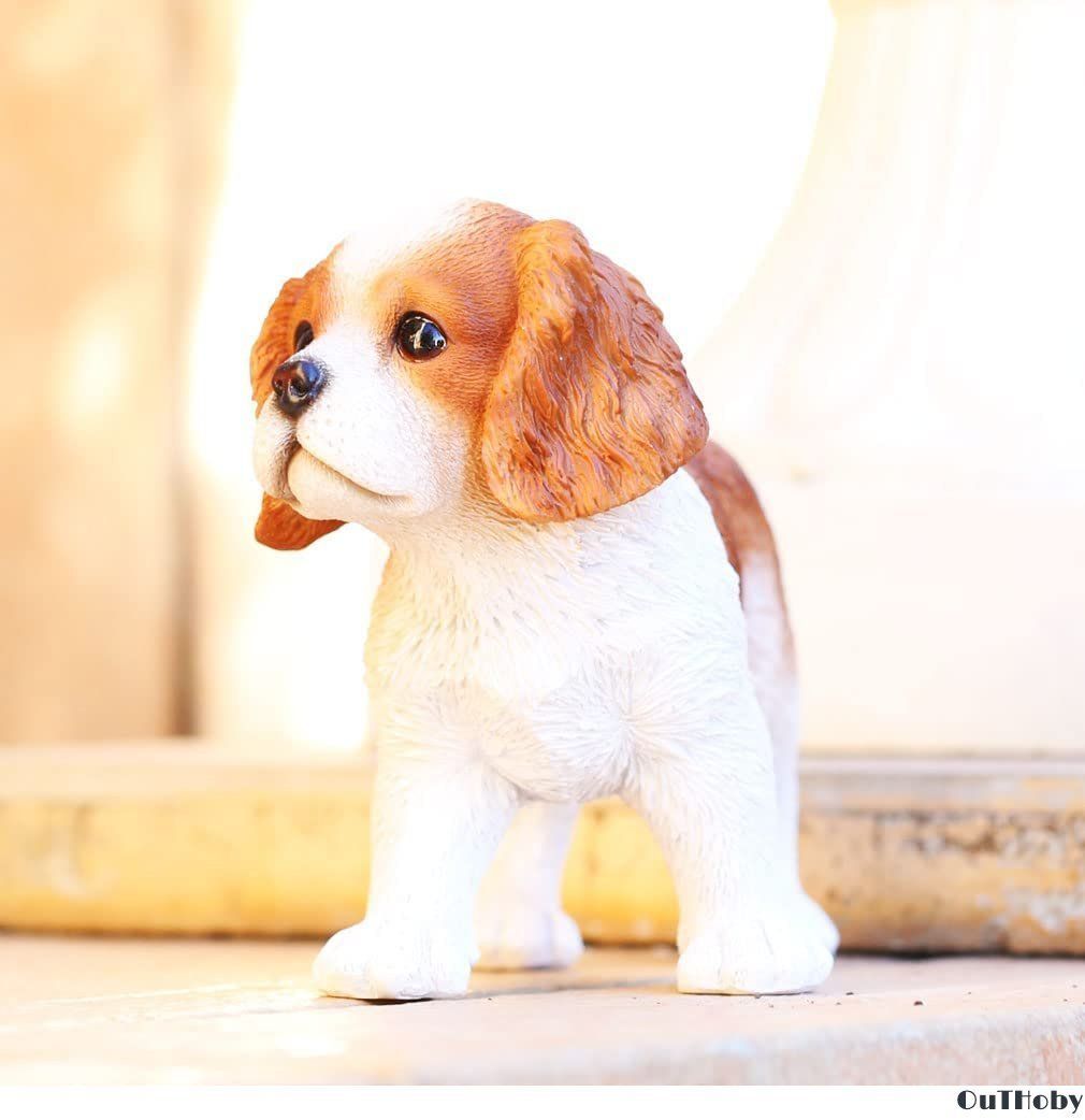 キャバリア オーナメント 庭 ガーデンオーナメント 置物 オブジェ 犬
