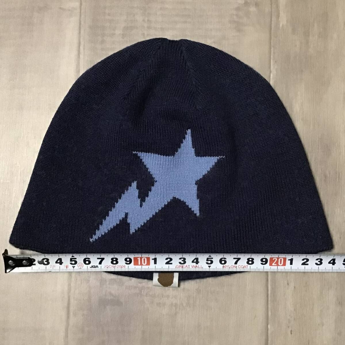 名作 Y2K NIGO スター A BATHING APE スター ビーニー BAPESTA ニット帽 ビーニー ネイビー a bathing ape star BAPE