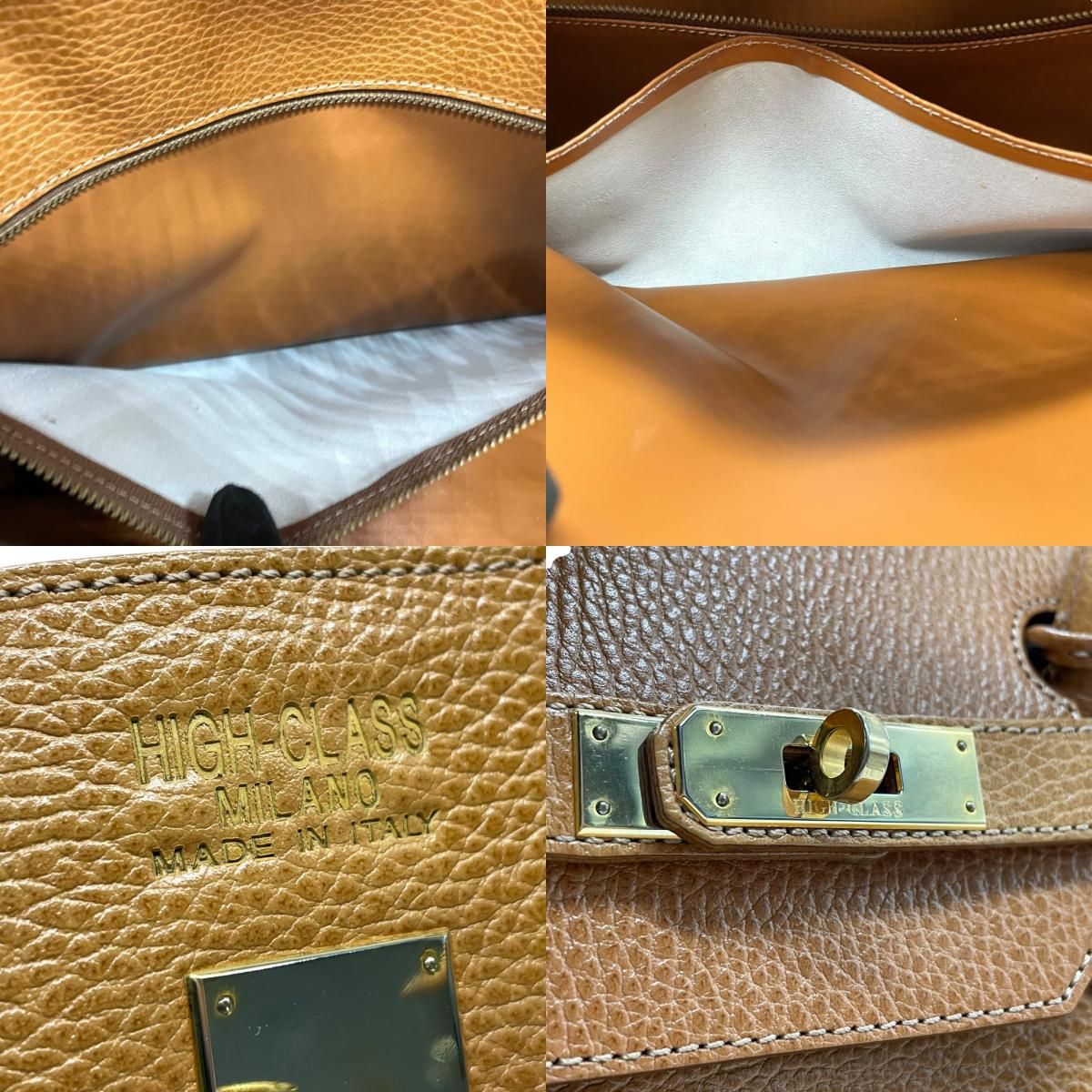 美品 HIGH-CLASS ハイクラス ハンドバッグ ゴールド金具 ハイ
