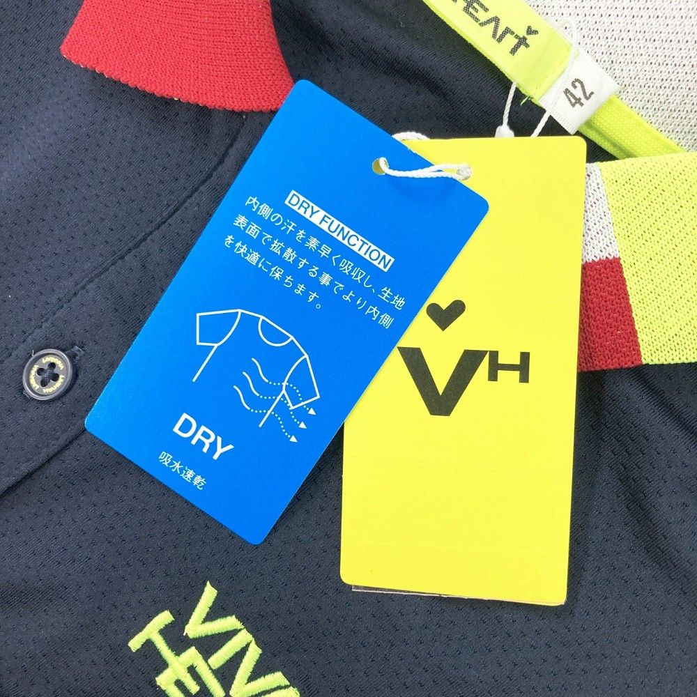 サイズ：42 VIVA HEART ビバハート  ノースリーブ ポロシャツ  ネイビー系 [240101285691] ゴルフウェア レディース ストスト VIVA HEART ビバハート ノースリーブ ポロシャツ ネイビー系