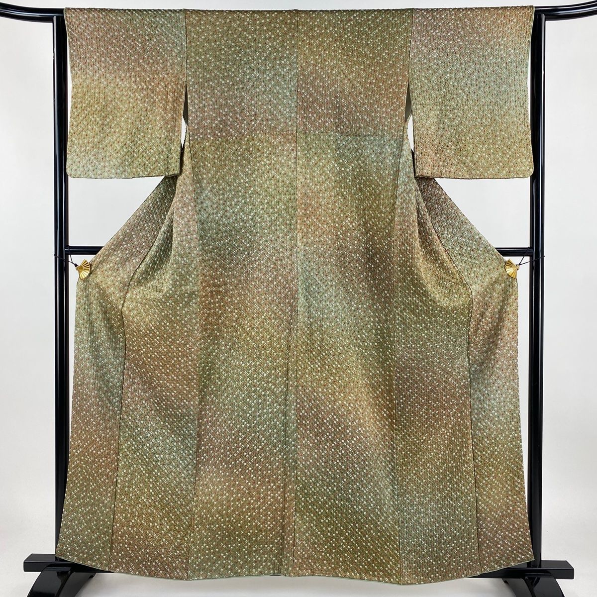 バイセル 着物 美品 逸品 袋帯 深緑 前田仁仙 草花 有栖川 華文 金彩 全通 正絹 ☆☆☆☆☆