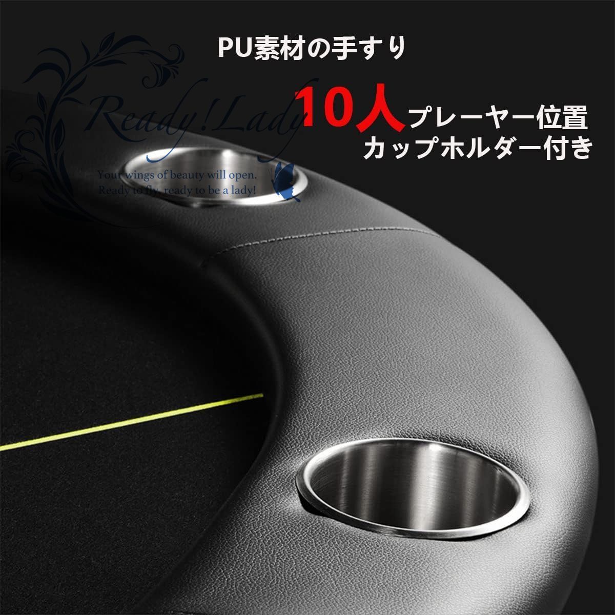 ポーカーテーブル 折りたたみ カジノ テキサス ホールデム ポーカーマット ゲーム レジャー テーブル カップホルダー付き 10人用 - メルカリ