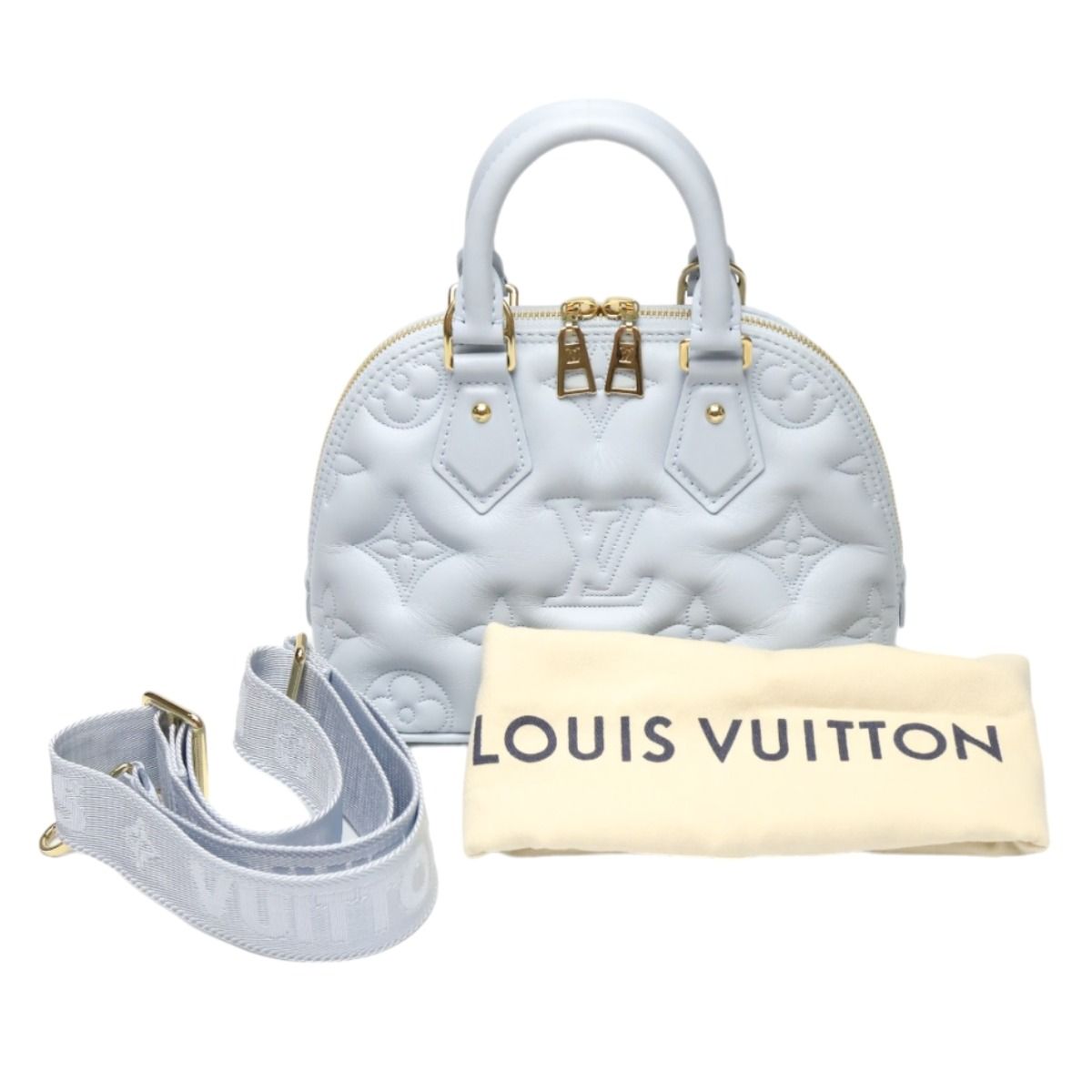 ルイヴィトン M59822 モノグラム ハンドバッグ アルマソフトBB ショルダーバッグ LOUIS VUITTON ライトブルー