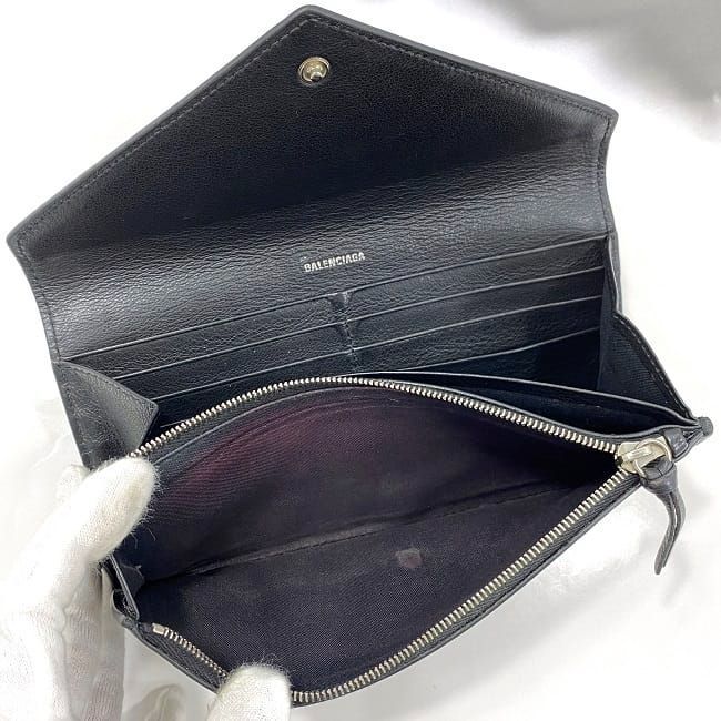 【✨美品✨】 バレンシアガ エブリデイ 二つ折り財布 ブラック 美品✨】バレンシアガ 三つ折り財布 ブラック エブリデイ
