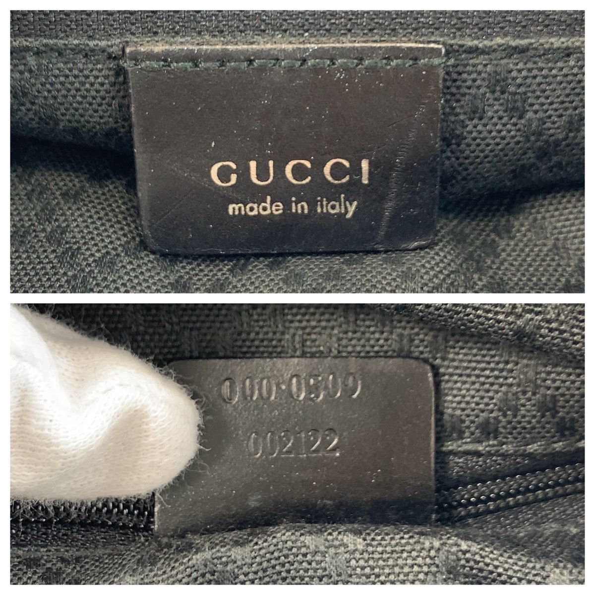 美品 GUCCI グッチ バンブー ブラック 黒 シルバー金具 ナイロン