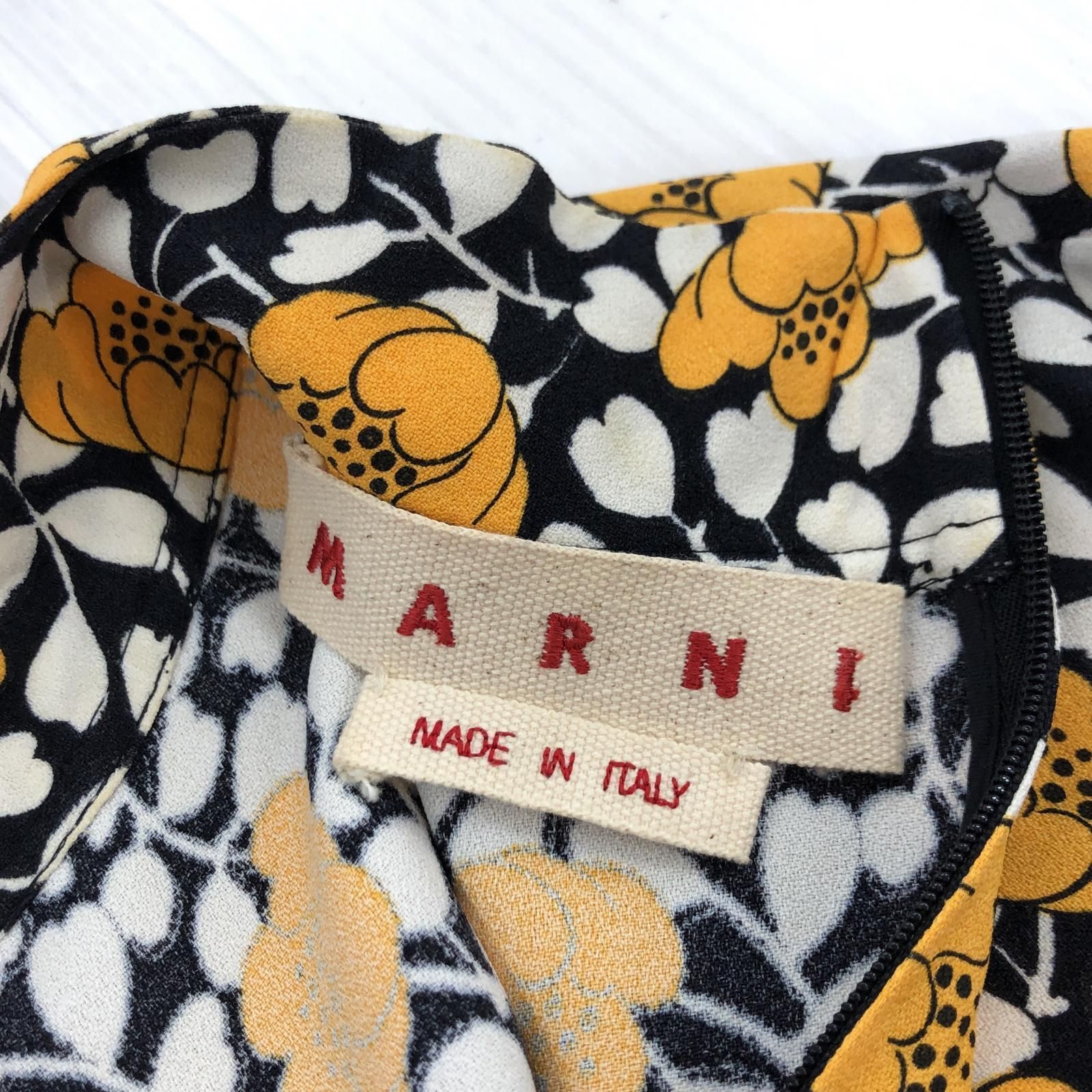 MARNI バックジップ総柄ブラウス 40