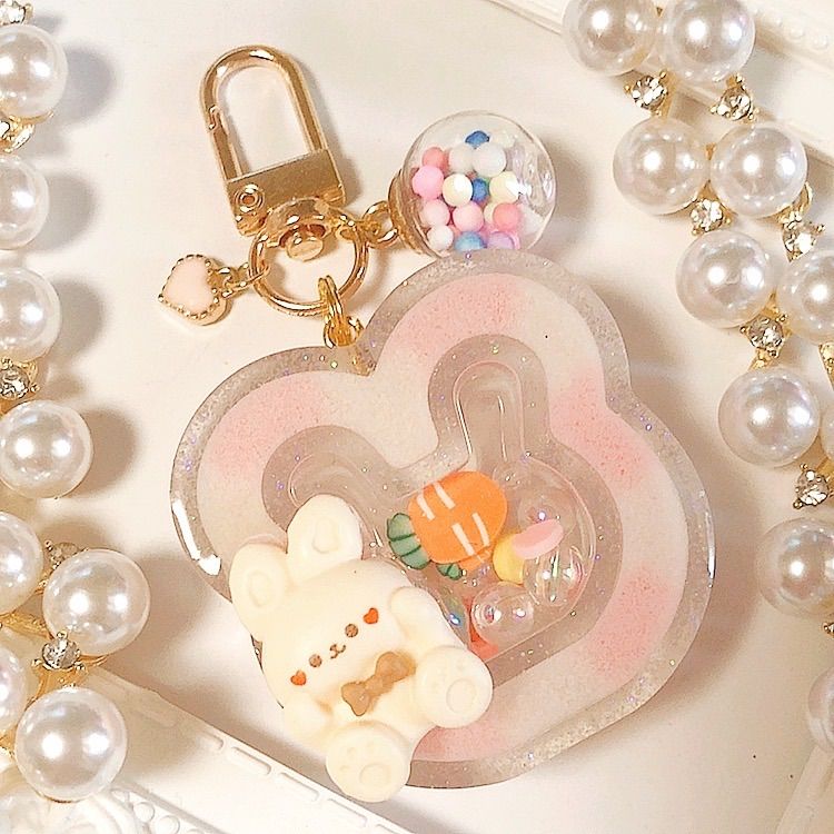 もふもふうさちゃんシェイカー◇シャカシャカキーホルダー ダブル もふもふうさちゃんシェイカー◇シャカシャカキーホルダー ダブル