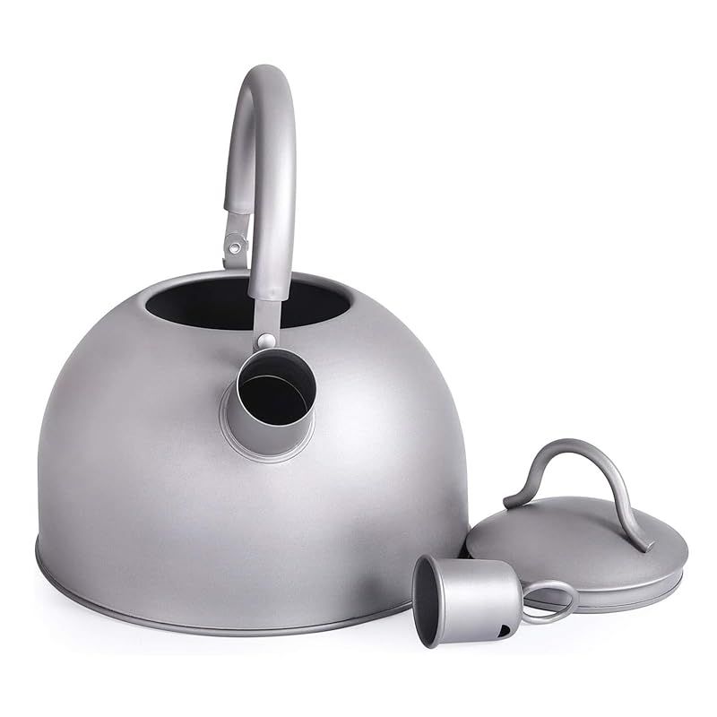 Boundless Voyage チタンケトル 笛吹タイプ 2.0L アウトドア キャンプ バーベキュー用 やかん ケトル 直火 湯沸かし 大容量 純チタン製 錆びない 超軽量 259g 0