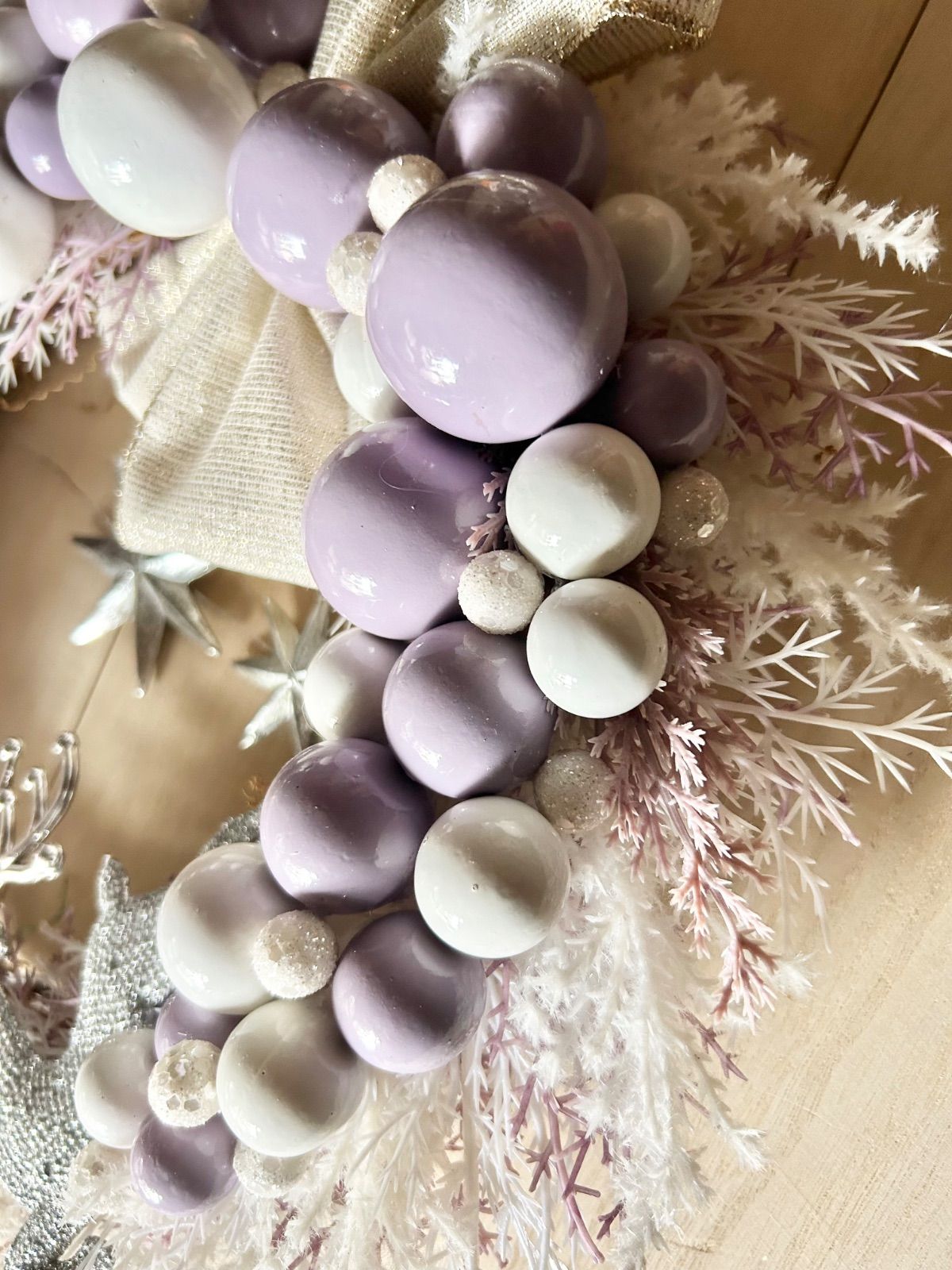 7-141 大きめリース クリスマスリース 三日月リース ハーフムーン