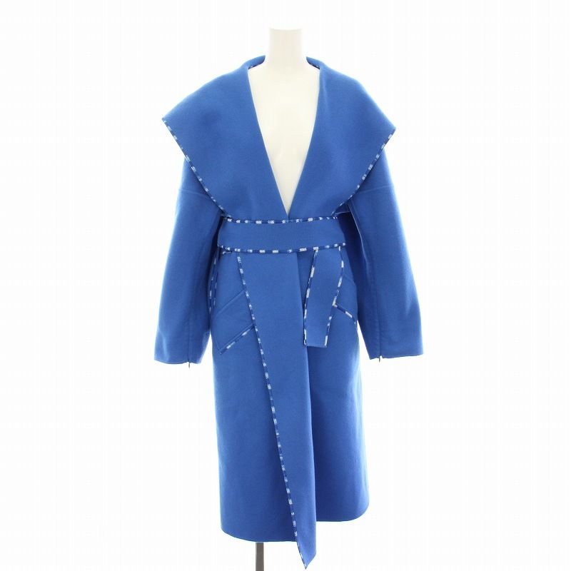 定価8万‼️SPORT MAX ロングコート。ネイビー ダブル　美品　濃紺 MW(エムダブリュー)｜ソフトウール ダブル ロングコート/ダーク