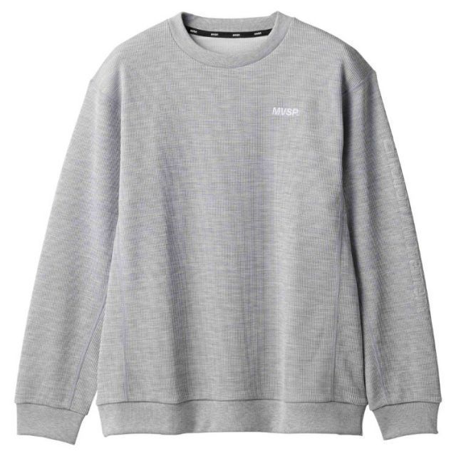 DESCENTE デサント S.F.TECH ソフトワッフル スウェットクルー グレー杢 Sサイズ DMMVJC23 GYM | スポーツ ウエア 服 衣類 機能性 トップス 長袖 ロングスリーブ 素材 ストレッチ性 伸縮性 快適 クルー