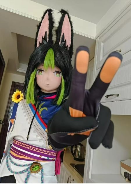 ☆即納 全頭マスク カツラ付き ロック付き NO.439 ドール ヘッド