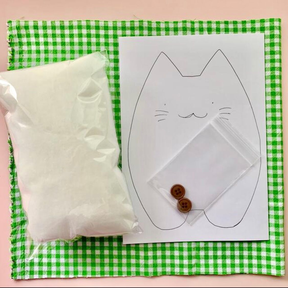 匿名配送【ハンドメイド】初級 猫のぬいぐるみ 手作りキット - ぬい