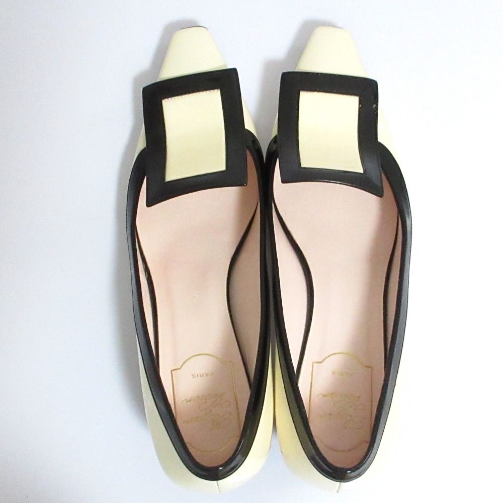 良品 Roger Vivier ロジェヴィヴィエ スクエアトゥ バイカラー