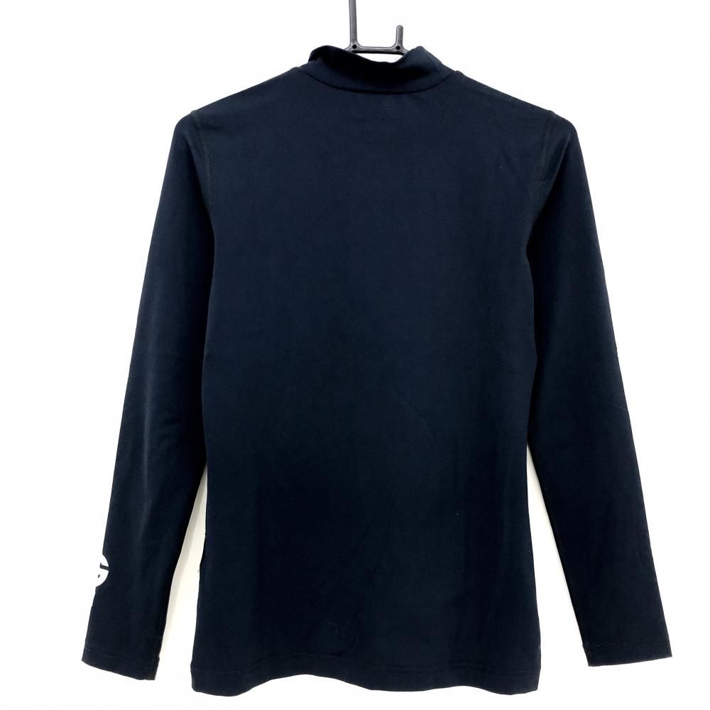 パーリーゲイツ ハイネックインナーシャツ ネイビー×白 袖ロゴ 吸水速