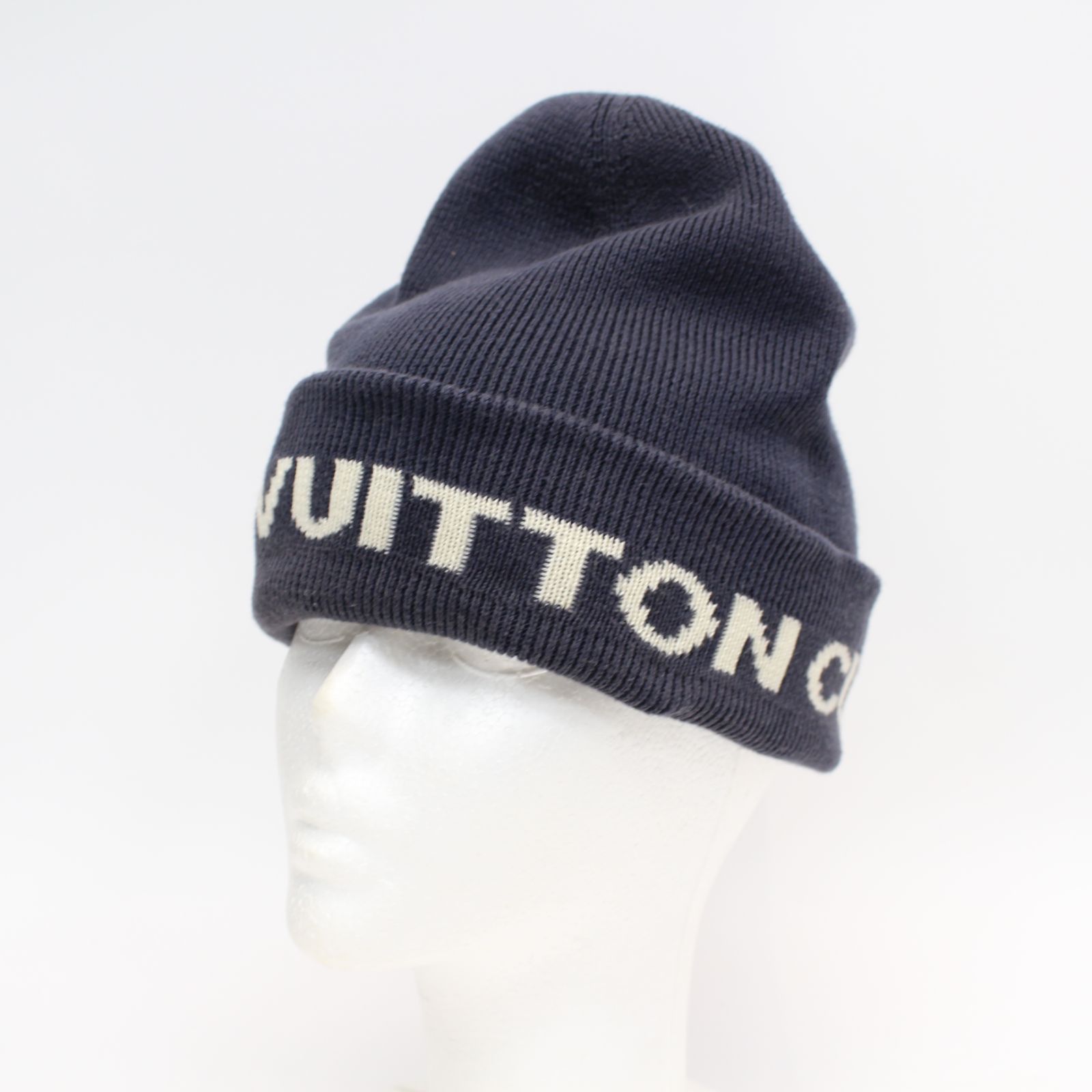 608)ルイヴィトン カップ ニット帽 ビーニー ブランドロゴ カシミヤ混