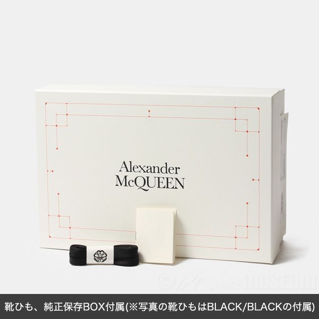 【新品未使用】 ALEXANDER McQUEEN アレキサンダー マックイーン OVERSIZED SNEAKER オーバーサイズドスニーカー シューズ レザー 553680WHGP5 【41H（約27.5cm）/BLACK/BLACK】