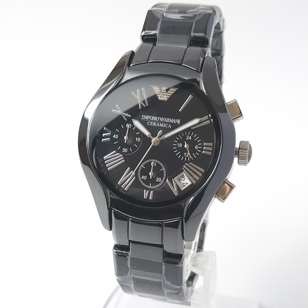 レディース腕時計ブラック新品エンポリオアルマーニ美しいセラミック黒