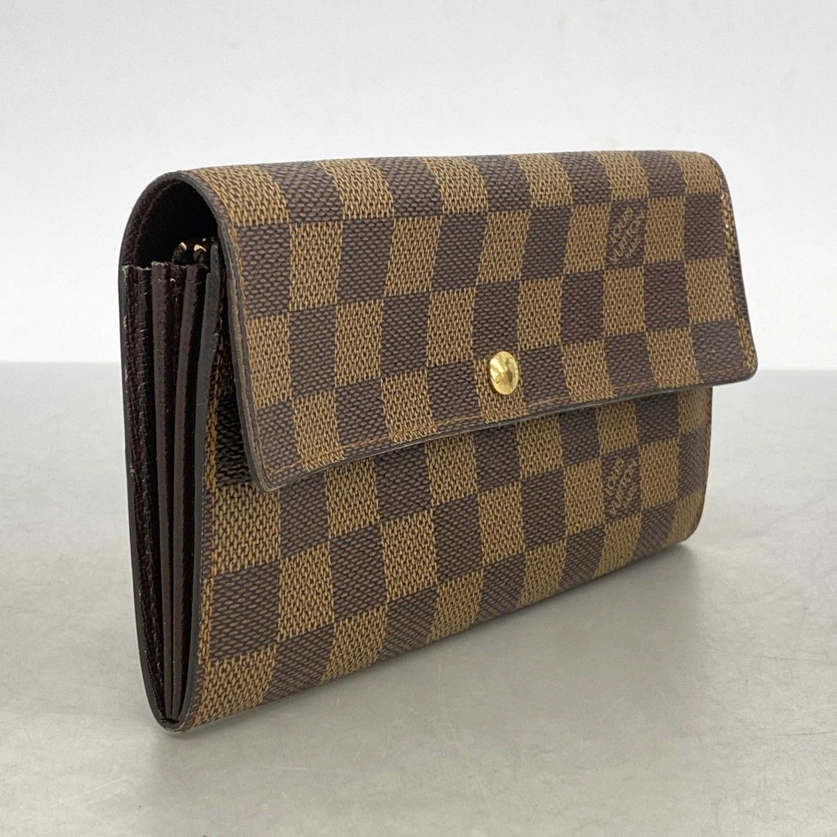5id4505 ルイヴィトン 長財布 ダミエ ポシェットポルトモネクレディ N61725 エベヌ レディース