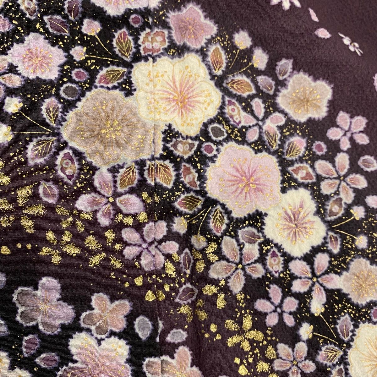 付下げ 身丈152.5cm 裄丈62cm S 袷 花丸文 七宝 金糸 金彩 ピンク