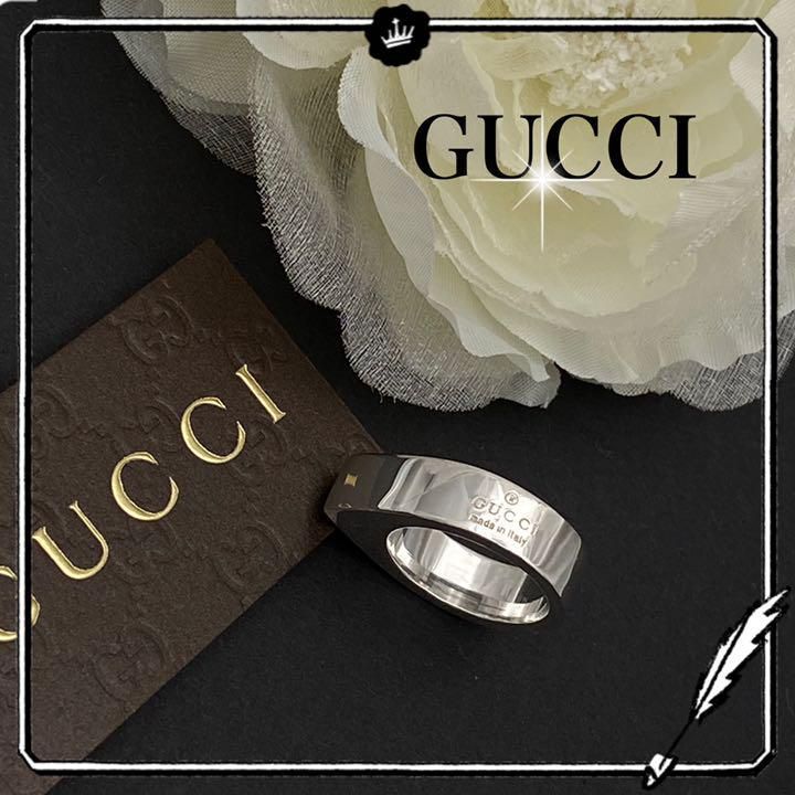 正規店舗購入GUCCIグッチ＊シルバーリング＊指輪＊11号リング＊Gリング＊ GUCCI 11号 グッチ リング・指輪 ブランデッド カットアウトG