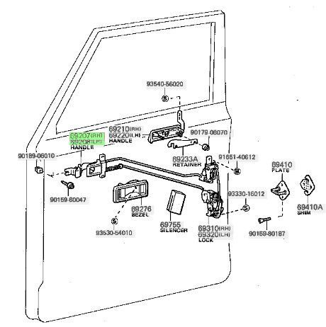 新品 トヨタ純正 40 ランドクルーザー フロントドア インサイド  