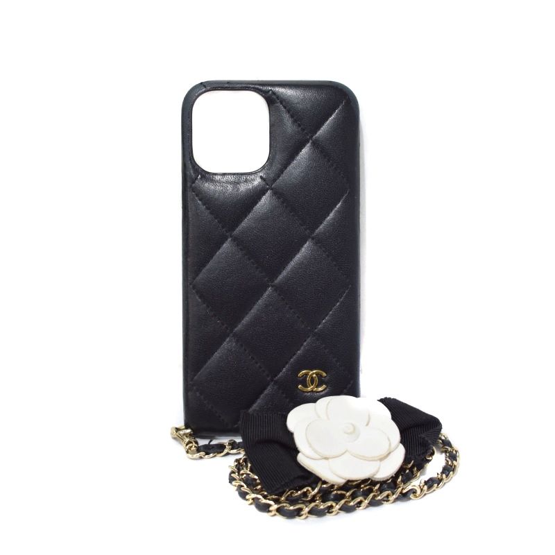 中古】シャネル CHANEL マトラッセ ココマーク スマホケース iPhone