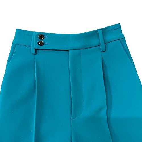 アンジェニュ カジュアルパンツ ストレートのワイドパンツ レディース ターコイズ