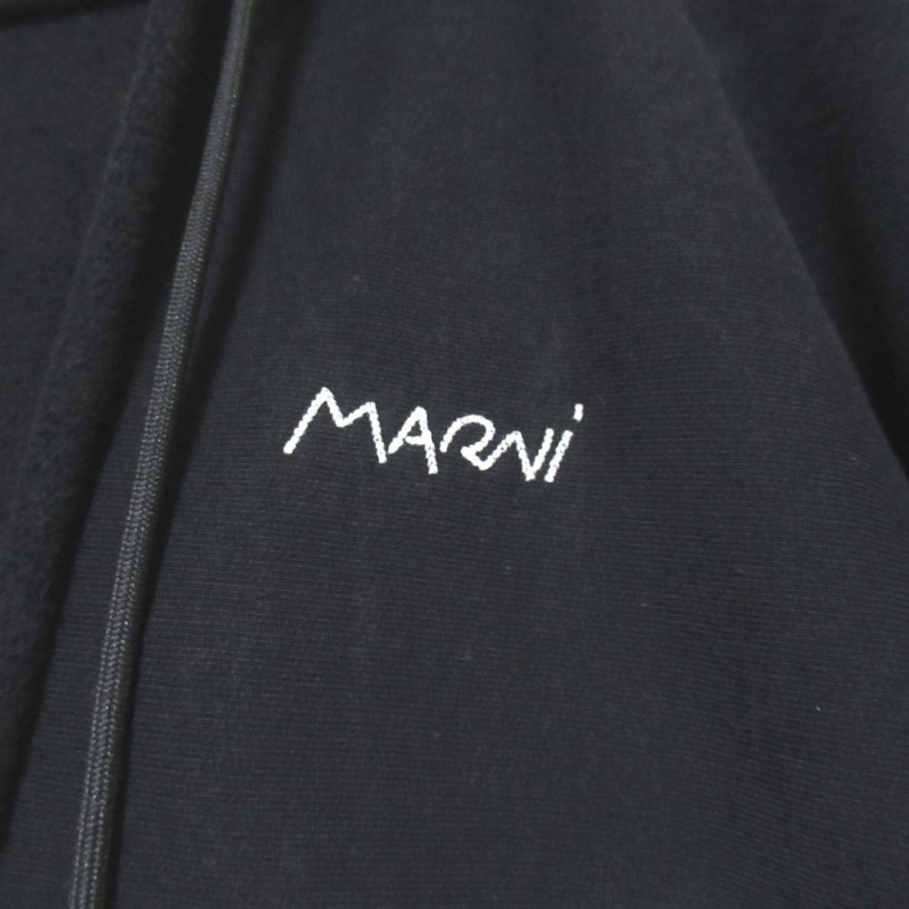 MARNI - 良品 21AW MARNI マルニ 裏起毛 Vネック プルオーバー スウェットパーカー オーバーサイズ36 ブラック レディース 古着 中古 USED 良品 21AW MARNI マルニ 裏起毛 Vネック プルオーバー スウェット