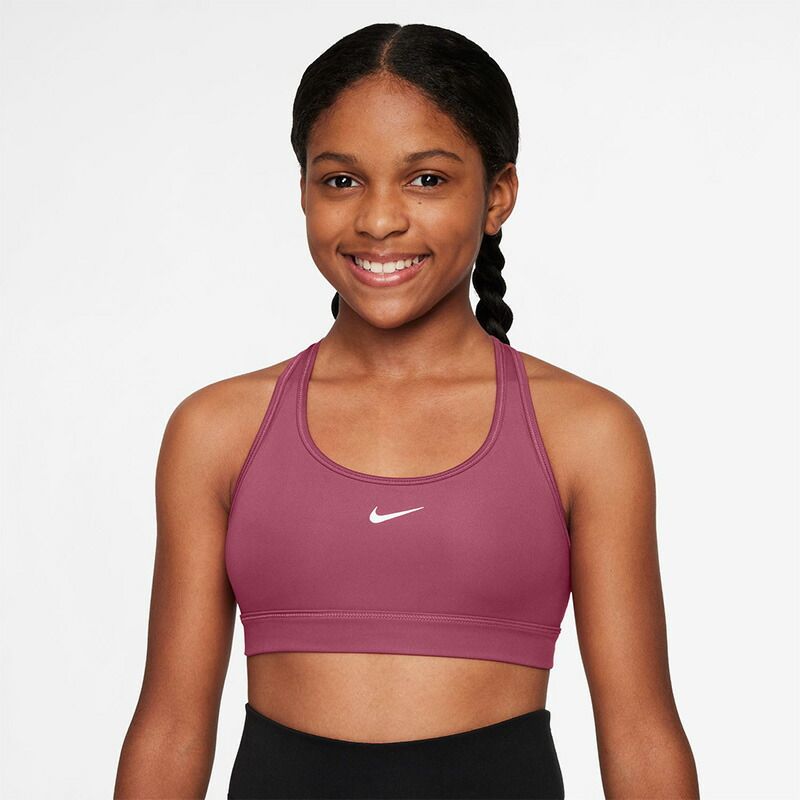 ナイキ キッズ スポーツブラ 女の子 子ども用 130-160cm ミディアムサポート NIKE YTH ジュニア ガールズブラ スポブラ 子供 スポーツ用 インナー アンダーウェア 女子 スポーツウェア ウエア 赤