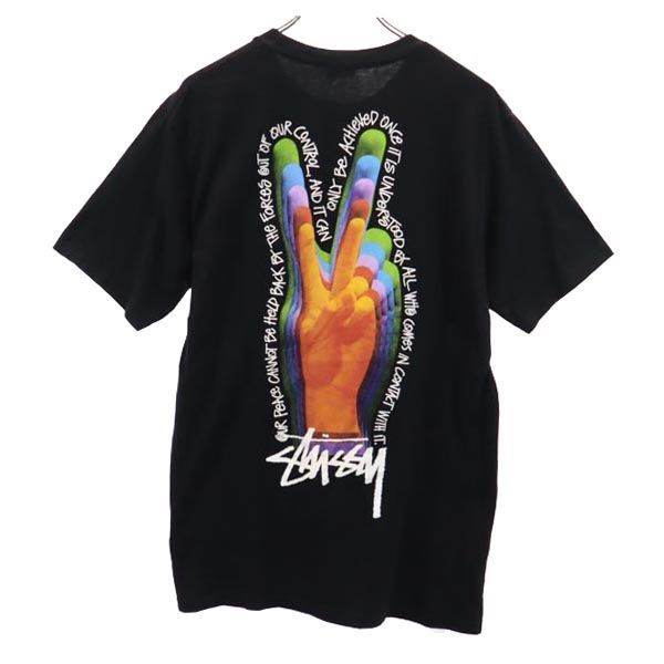 ステューシー バックプリント 半袖 Tシャツ M ブラック系 STUSSY ロゴ