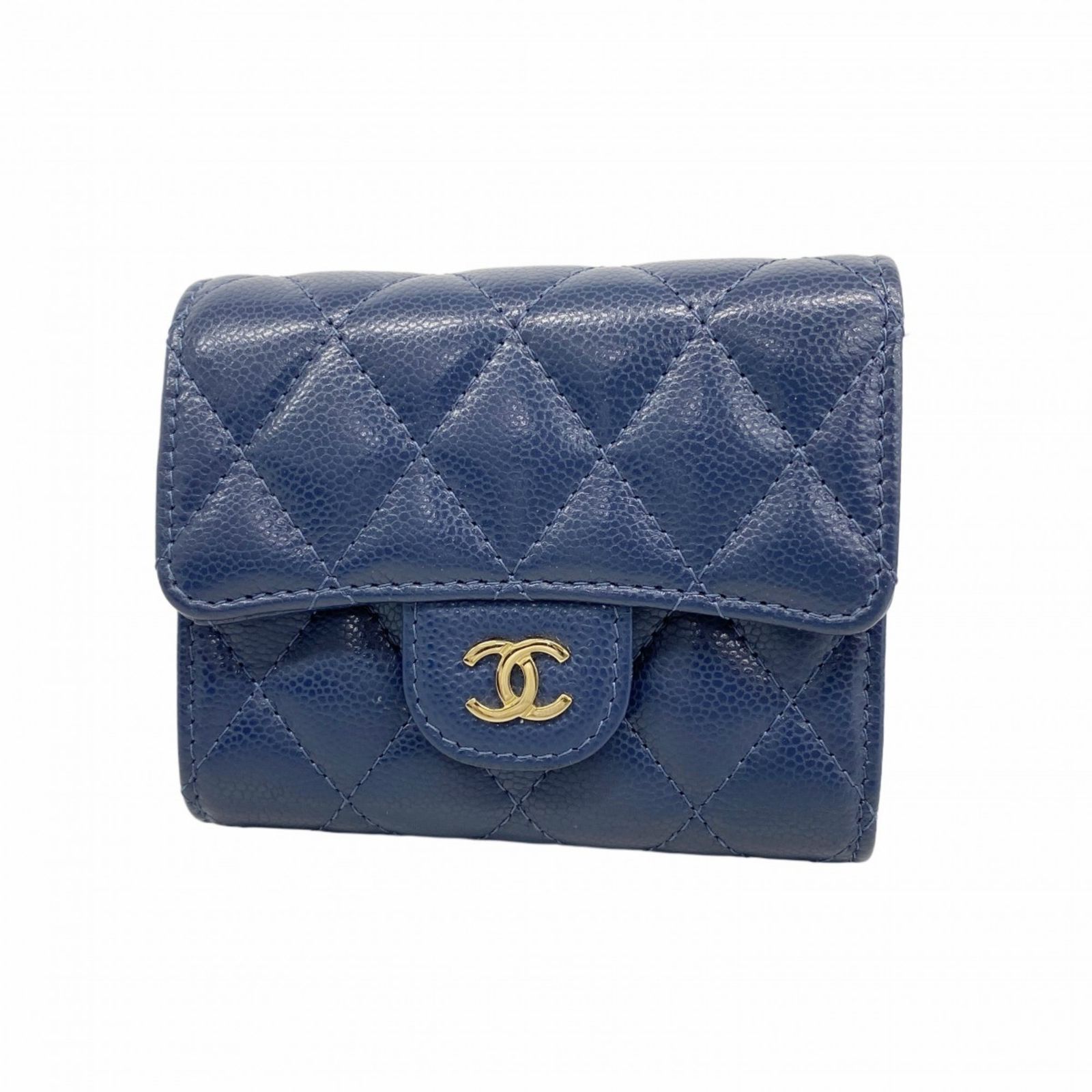 美品＊シャネル＊CHANEL＊キャビアスキン＊マトラッセ＊三つ折り財布 CHANEL シャネル マトラッセ 三つ折り財布 コンパクトウォレット