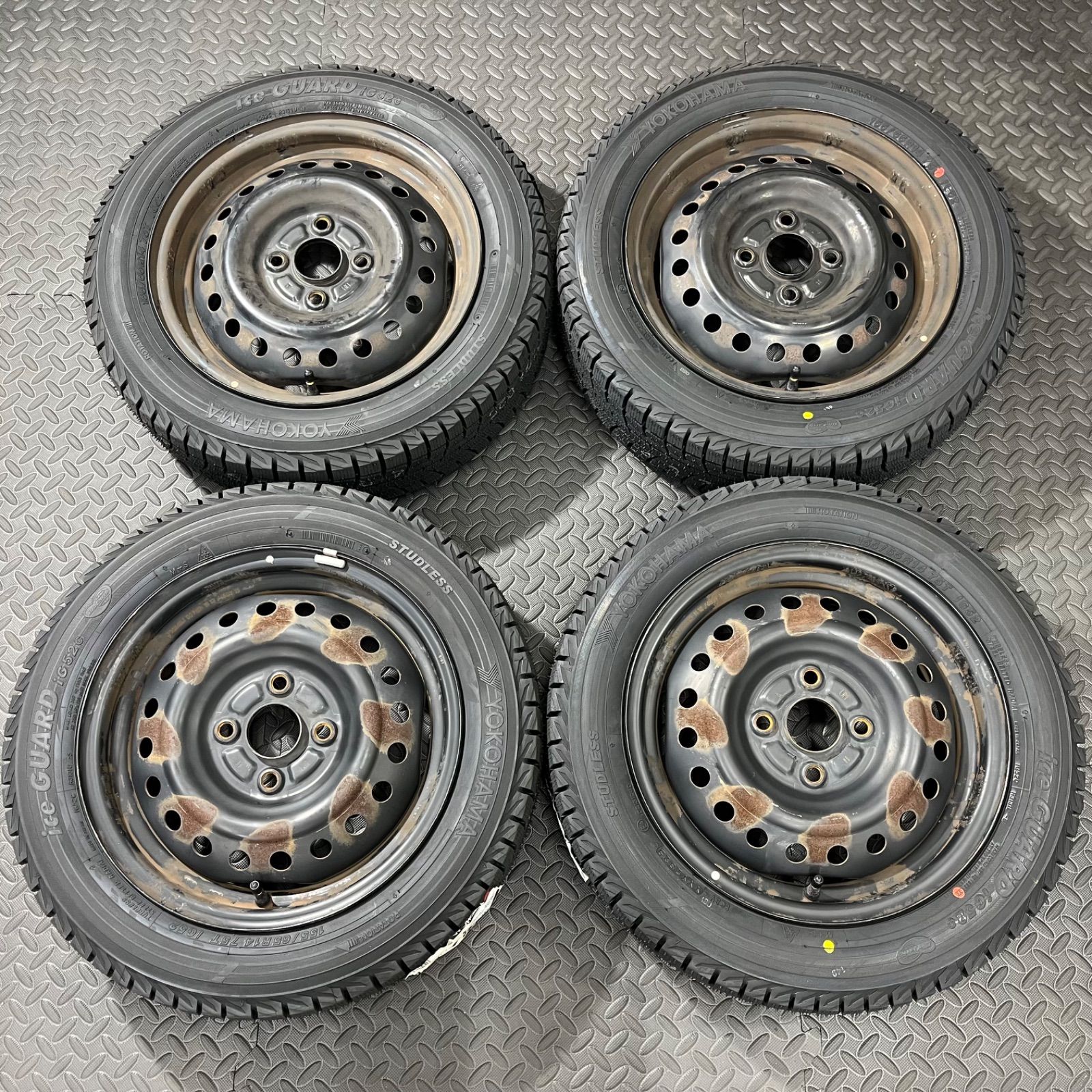 25年製 タイヤ 155 65R14 ヨコハマ アイスガードIG52C ダイハツ ミラ ムーヴ タント スタッドレスタイヤ 1079Y