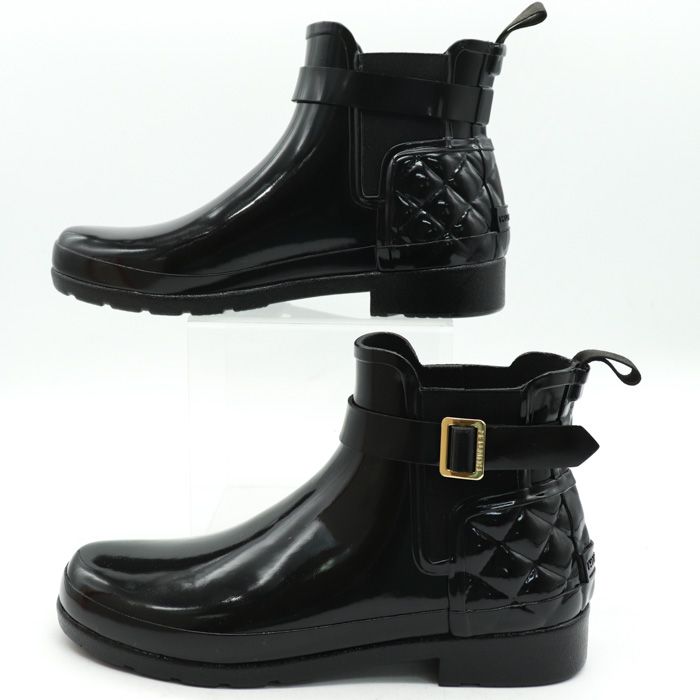 ハンター レインブーツ 未使用 リファインド グロス キルテッド