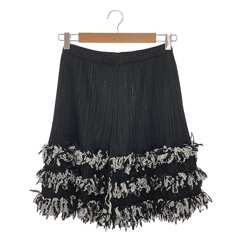 PLEATS PLEASE フリンジパンツ Pleats Please Issey Miyake Wave Pleated Fringe Trim Pants