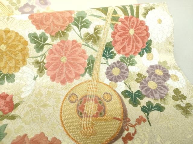 平和屋着物●西陣最高峰・北尾織物匠　綴れ　太鼓柄袋帯　唐織　麗華佳節文　金糸　正絹　逸品　DAAS3607ps 平和屋着物○西陣最高峰・北尾織物匠 綴れ 太鼓柄袋帯 唐織 麗華佳節文