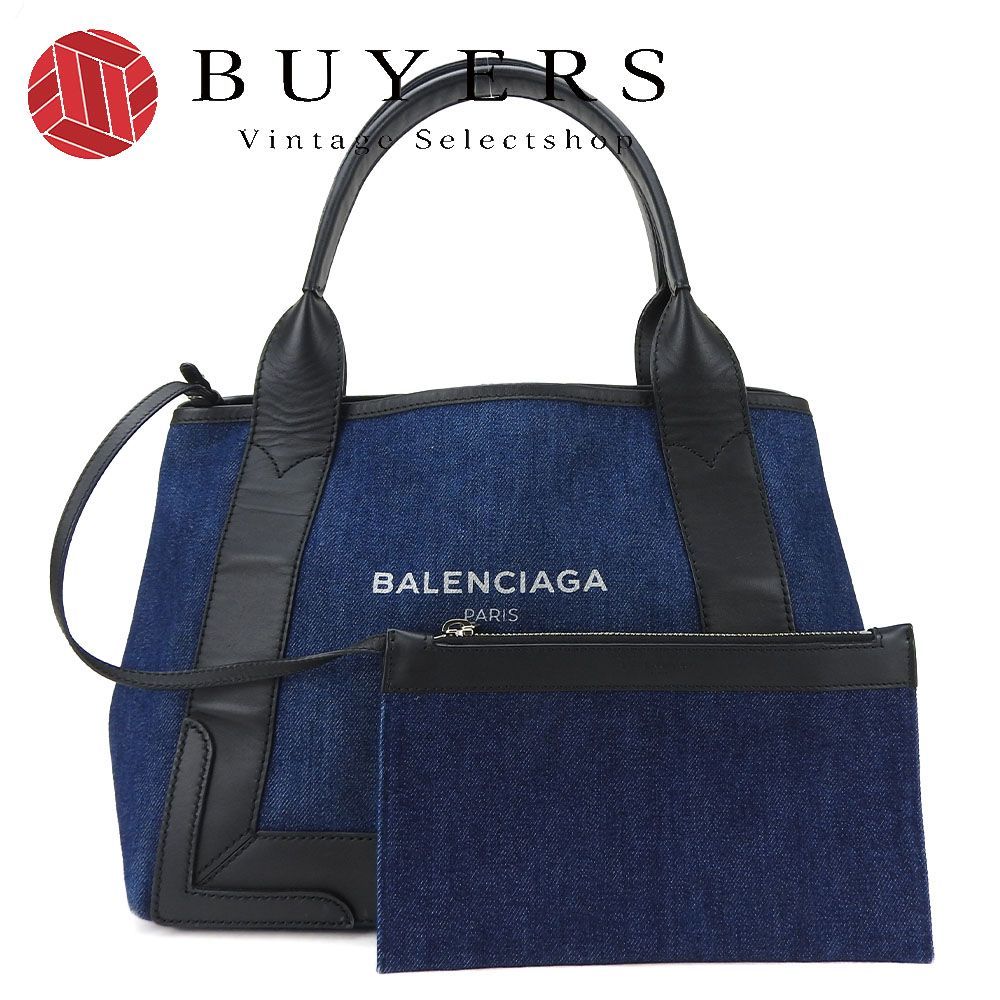 BALENCIAGA トートバッグ デニム/レザー 中古】 バレンシアガ トートバッグ カバS 339933 デニム レザー 革