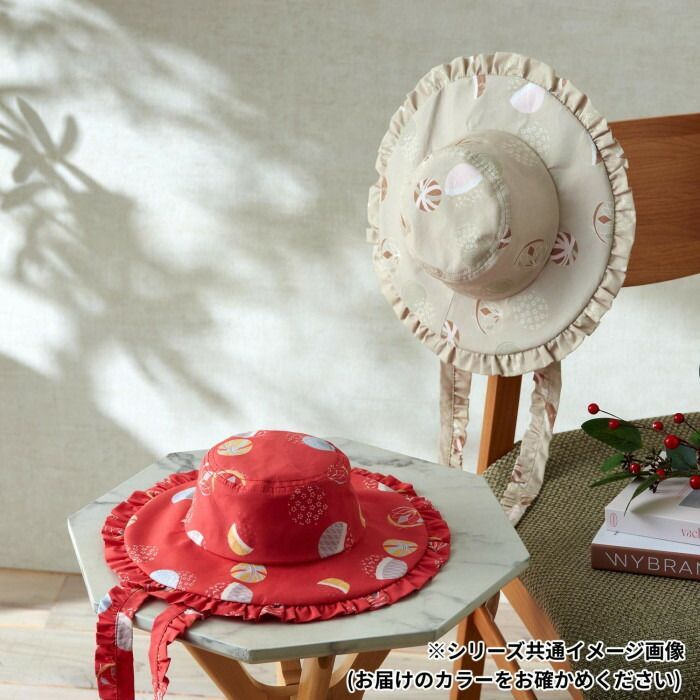 和装デザインスタイ＆ハットセット～TEMARI レッド K 55-06405