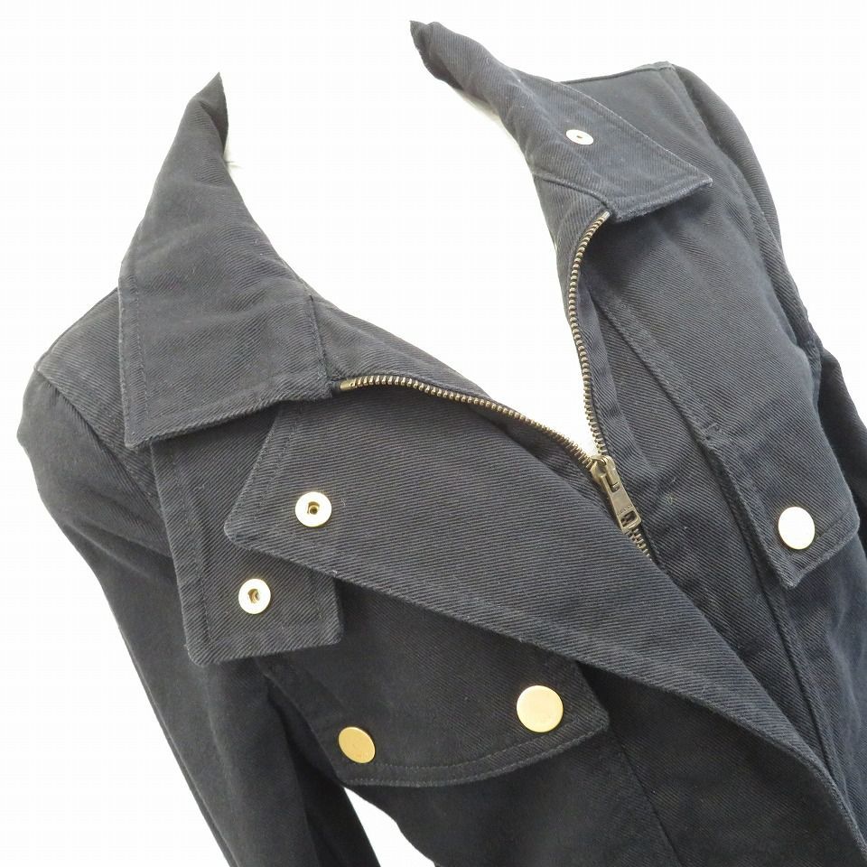 グッチ GUCCI イタリア製 ライダース デニム ジャケット ロゴボタン