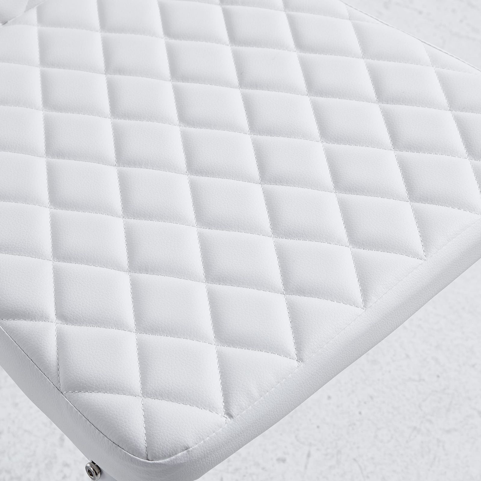 椅子 イス 食卓椅子 菱形 レザー レトロ 北欧 コンパクト ダイニングチェア リビングチェア ホワイト-2脚