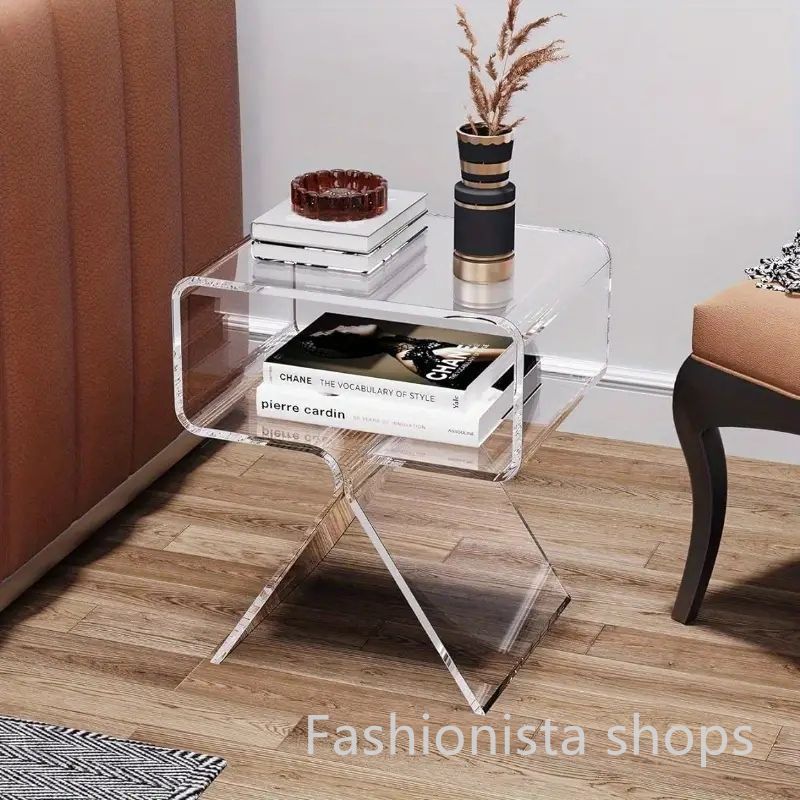 リビングルームやRV用のモダンデザインのクリアホームデコレーションディスプレイエンドテーブル用のクリアアクリル製ナイト